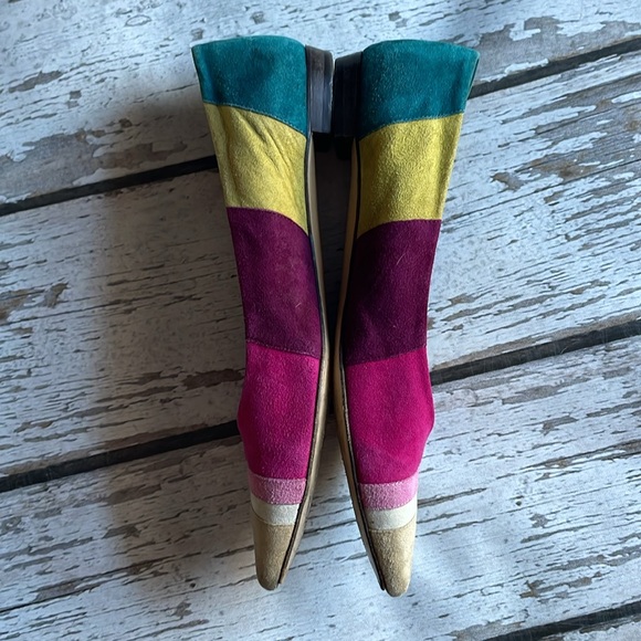 COACH Carlyn Suede Multicolor Pointed Flats - Sz 7B - Picture 3 of 10
